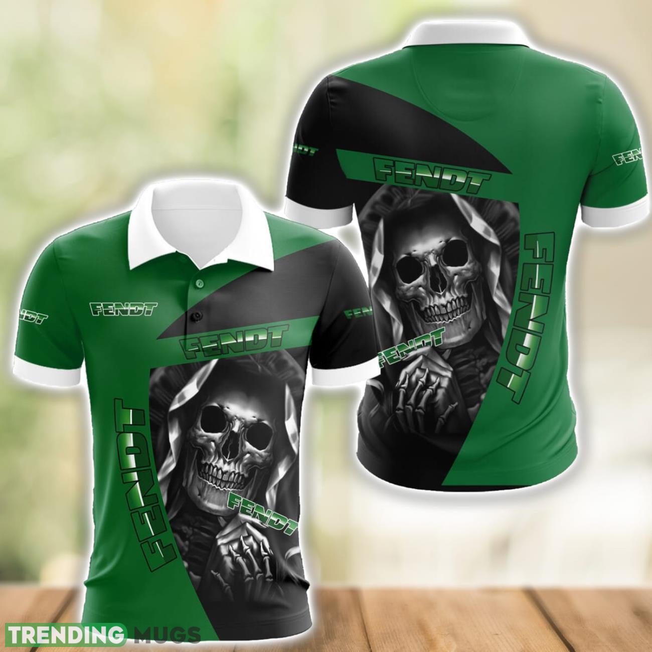 Fendt Logo and Skull 3D Polo Shirt Halloween Gift Product Photo 1 Fendt Logo and Skull 3D Polo Shirt Halloween Gift Product Photo 1