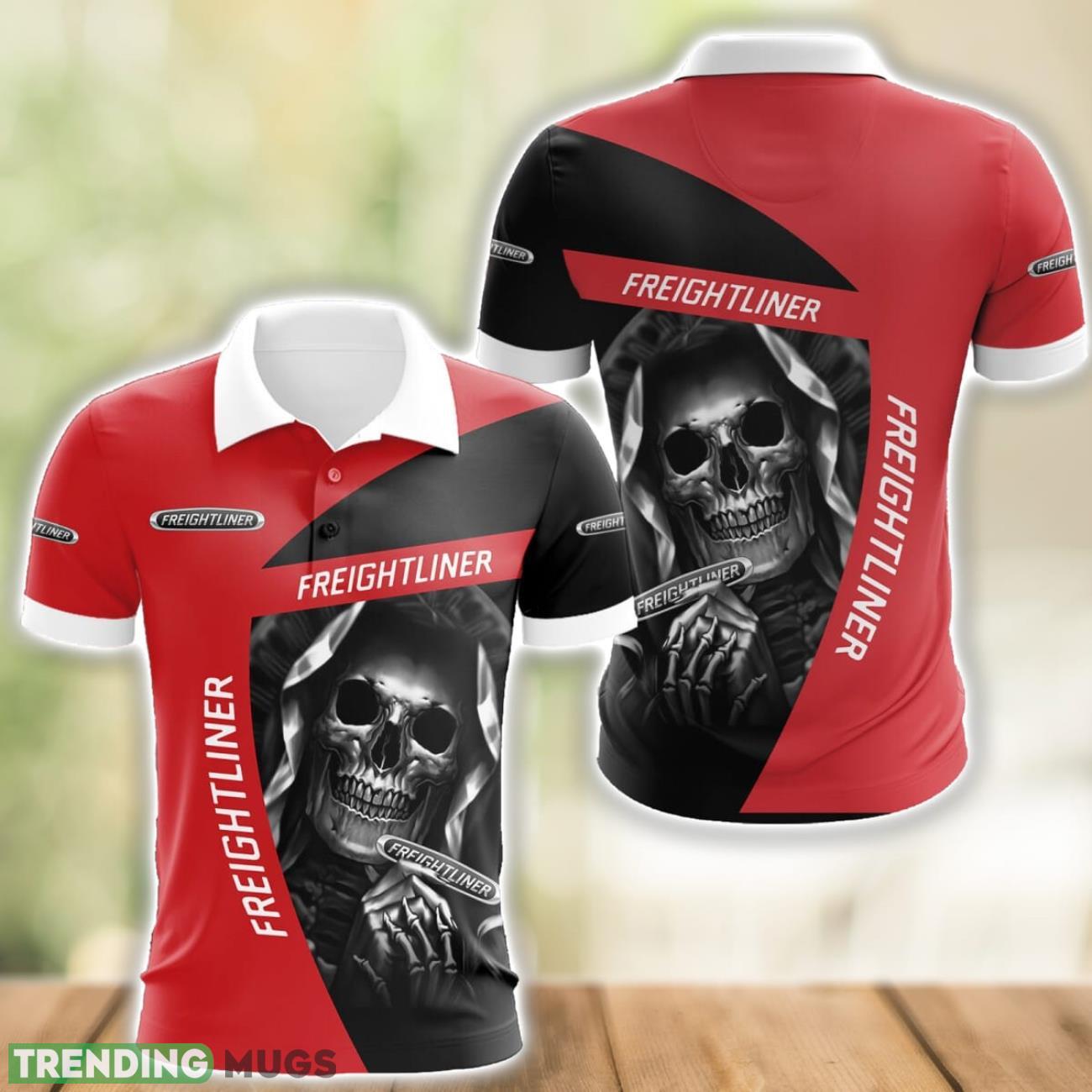 Freightliner Logo and Skull 3D Polo Shirt Halloween Gift Product Photo 1 Freightliner Logo and Skull 3D Polo Shirt Halloween Gift Product Photo 1