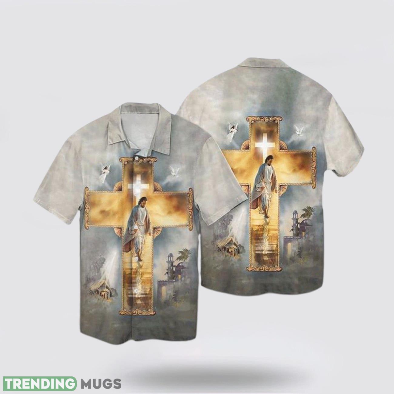 Gate Way To Heaven Jesus And Cross Hawaiian Shirt Short Sleeve Shirt Product Photo 1