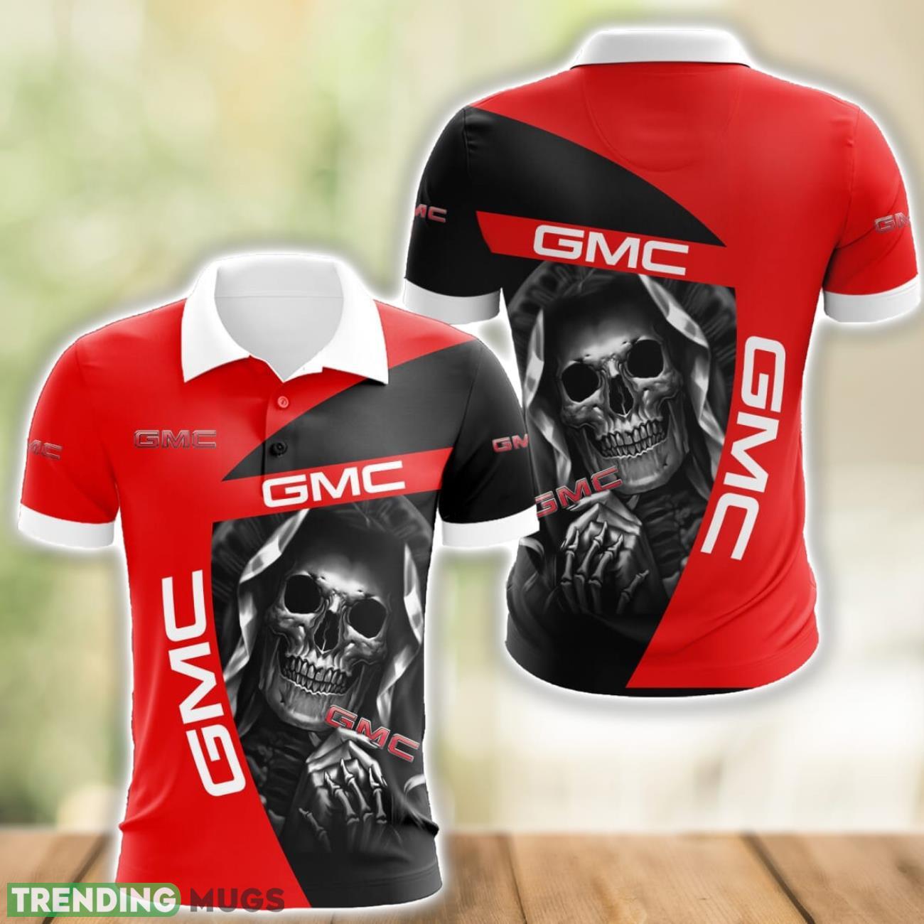GMC Car Logo and Skull 3D Polo Shirt Halloween Gift Product Photo 1 GMC Car Logo and Skull 3D Polo Shirt Halloween Gift Product Photo 1