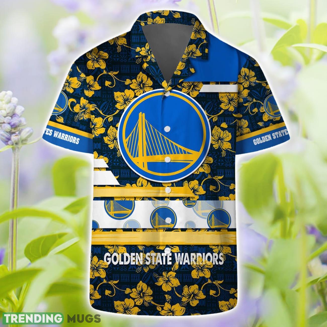 Golden State Warriors Logo Pattern Vintage Aloha Hawaiian Shirts And Beach Shorts Product Photo 1 Golden State Warriors Logo Pattern Vintage Aloha Hawaiian Shirts And Beach Shorts Product Photo 1