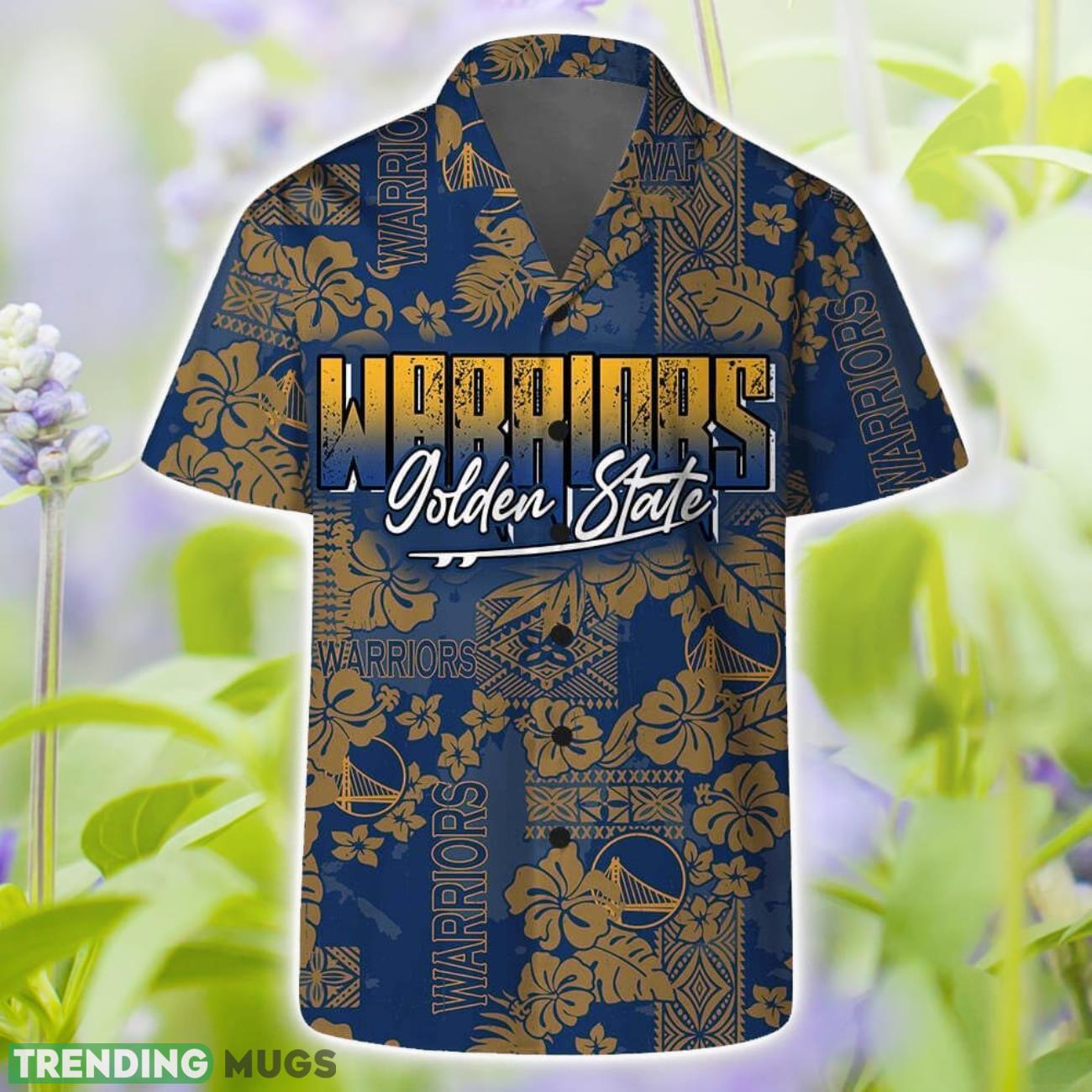 Golden State Warriors Vintage Pattern Flower Hawaiian Shirt And Shorts Product Photo 1