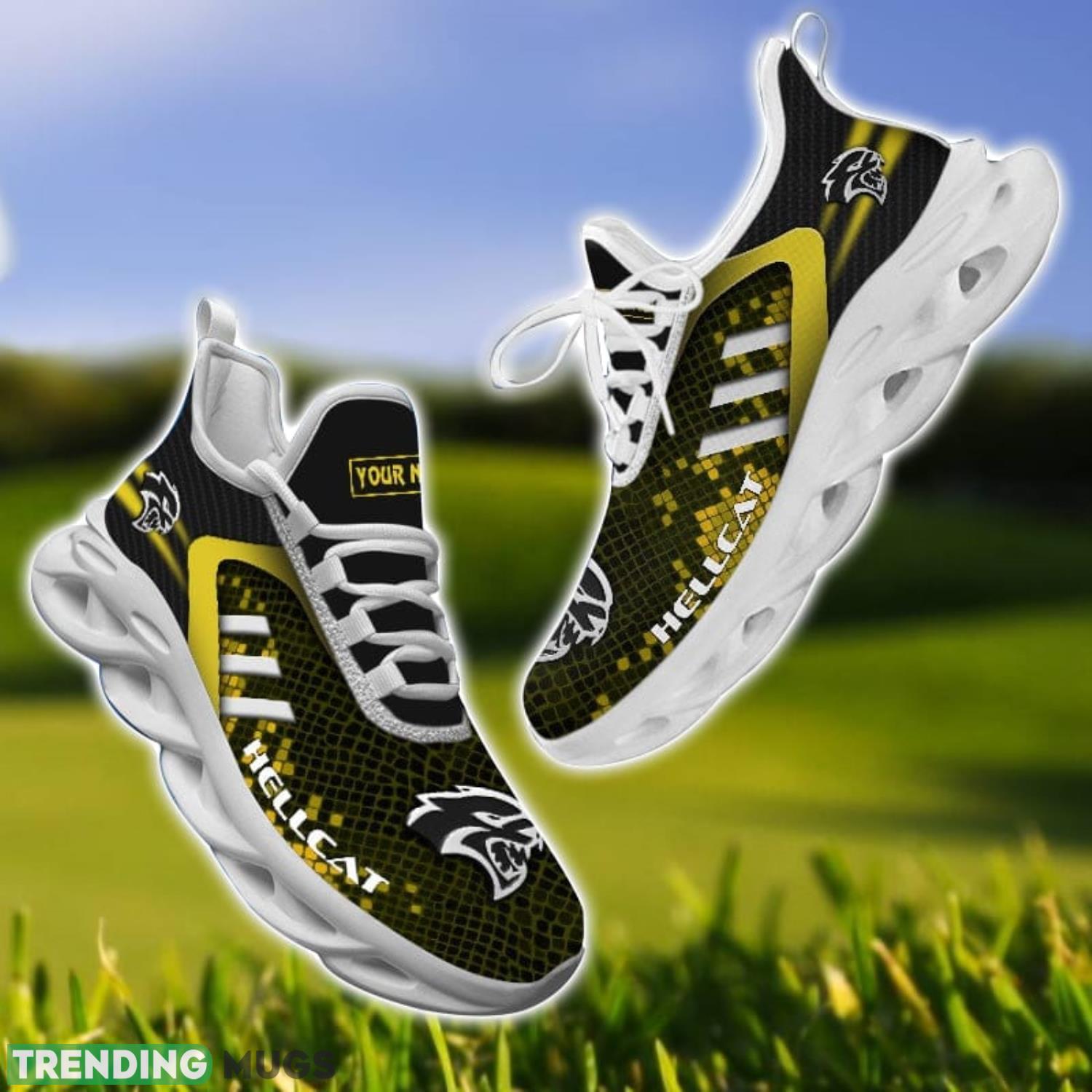 Hellcat Yellow Striped Max Soul Shoes Personalized Name For Fans Product Photo 1 Hellcat Yellow Striped Max Soul Shoes Personalized Name For Fans Product Photo 1