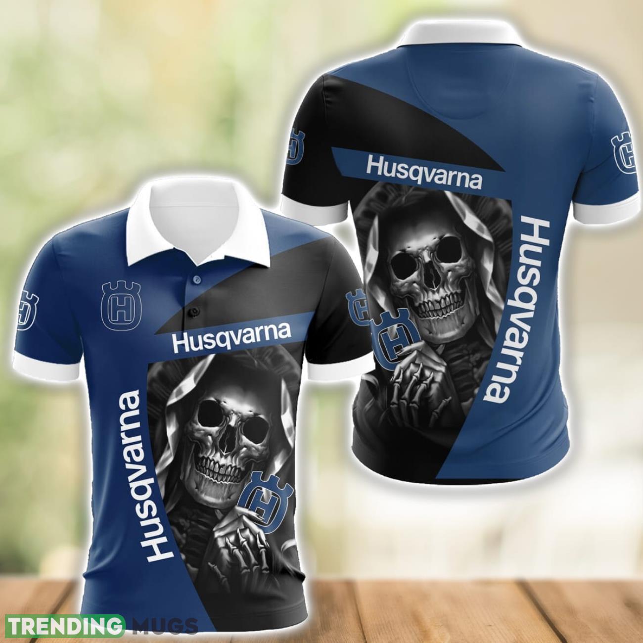 Husqvarna Logo and Skull 3D Polo Shirt Halloween Gift Product Photo 1