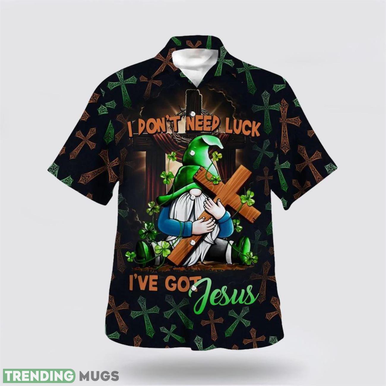 I Don’t Need Luck I’ve Got Jesus Gnome Patrick Day Hawaiian Shirt Short Sleeve Shirt Product Photo 1 I Don’t Need Luck I’ve Got Jesus Gnome Patrick Day Hawaiian Shirt Short Sleeve Shirt Product Photo 1