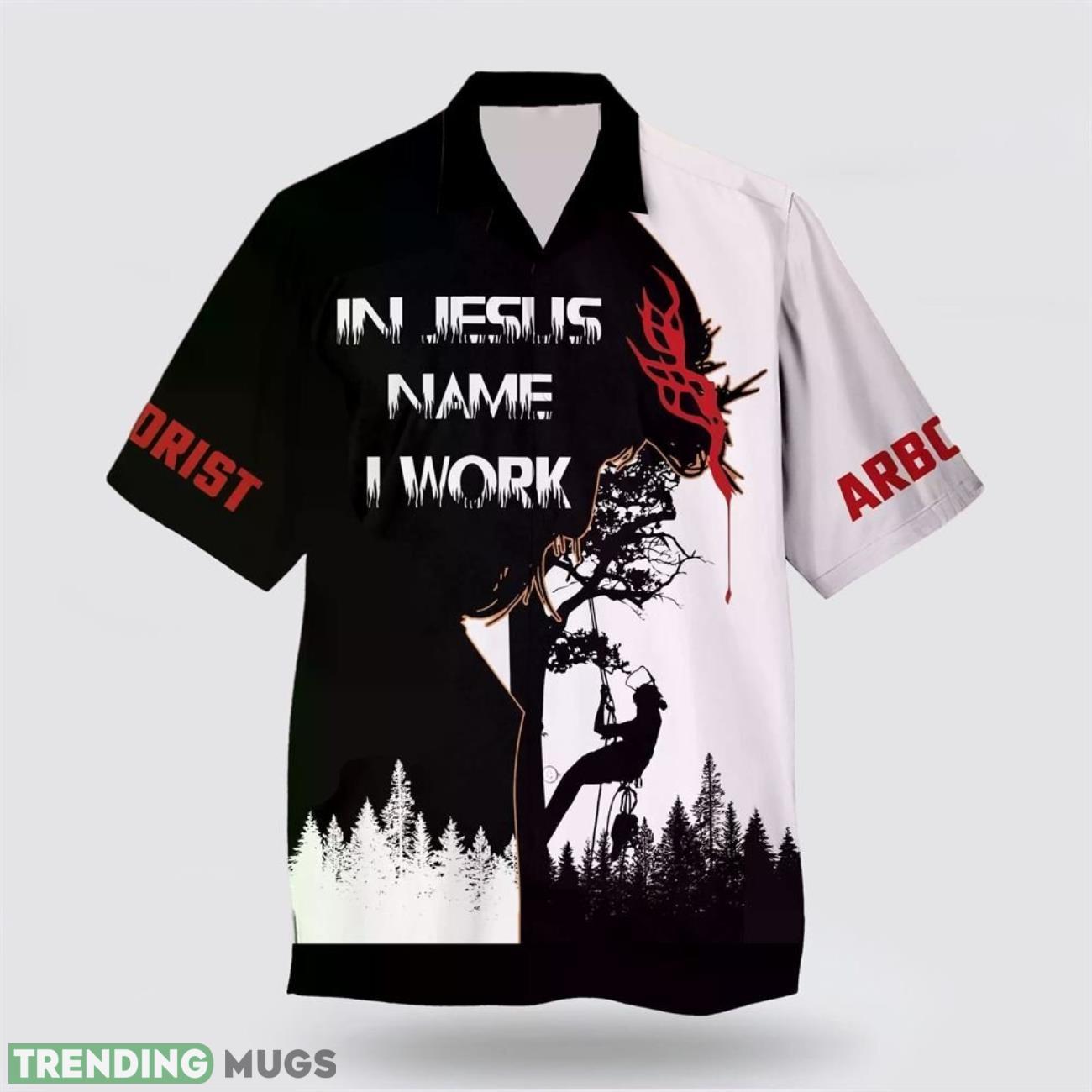 In Jesus Name I Work Hawaiian Shirt Short Sleeve Shirt Product Photo 1 In Jesus Name I Work Hawaiian Shirt Short Sleeve Shirt Product Photo 1