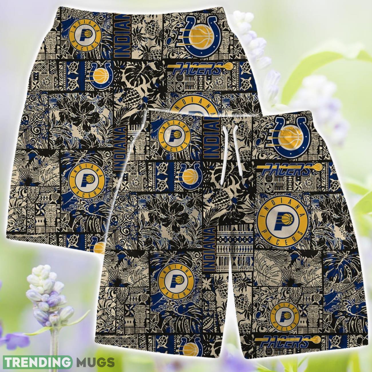 Indiana Pacers NBA Team Floral Pattern Hawaiian Shirts And Beach Shorts Hawaiian & Short Indiana Pacers NBA Team Floral Pattern Hawaiian Shirts And Beach Shorts Hawaiian & Short