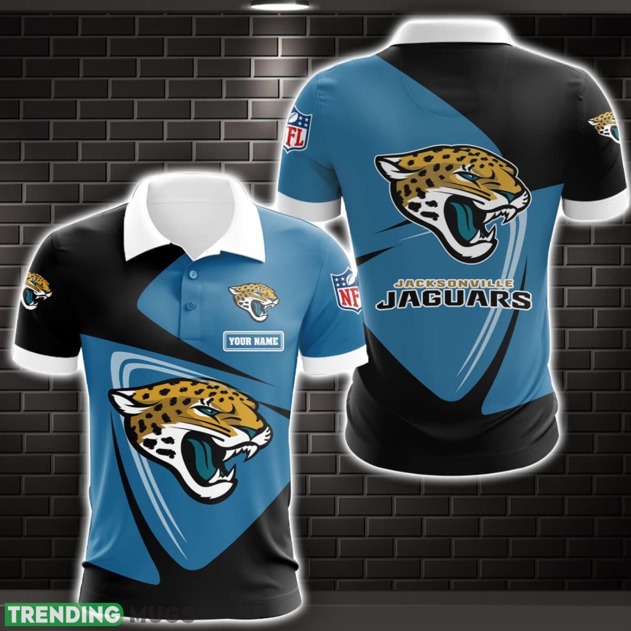 Jacksonville Jaguars 3D Polo Shirt Sport Gift For Men Custom Name Product Photo 1 Jacksonville Jaguars 3D Polo Shirt Sport Gift For Men Custom Name Product Photo 1