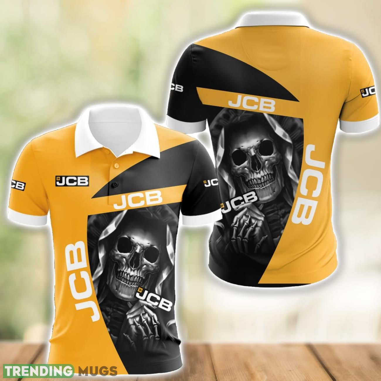 JCB Agricultural Tractors Logo and Skull 3D Polo Shirt Halloween Gift Product Photo 1 JCB Agricultural Tractors Logo and Skull 3D Polo Shirt Halloween Gift Product Photo 1