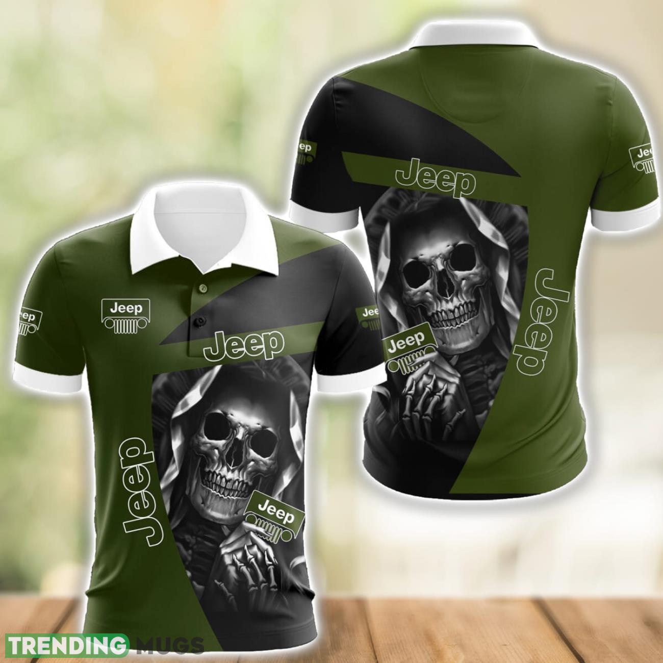 Jeep Logo and Skull 3D Polo Shirt Halloween Gift Product Photo 1 Jeep Logo and Skull 3D Polo Shirt Halloween Gift Product Photo 1