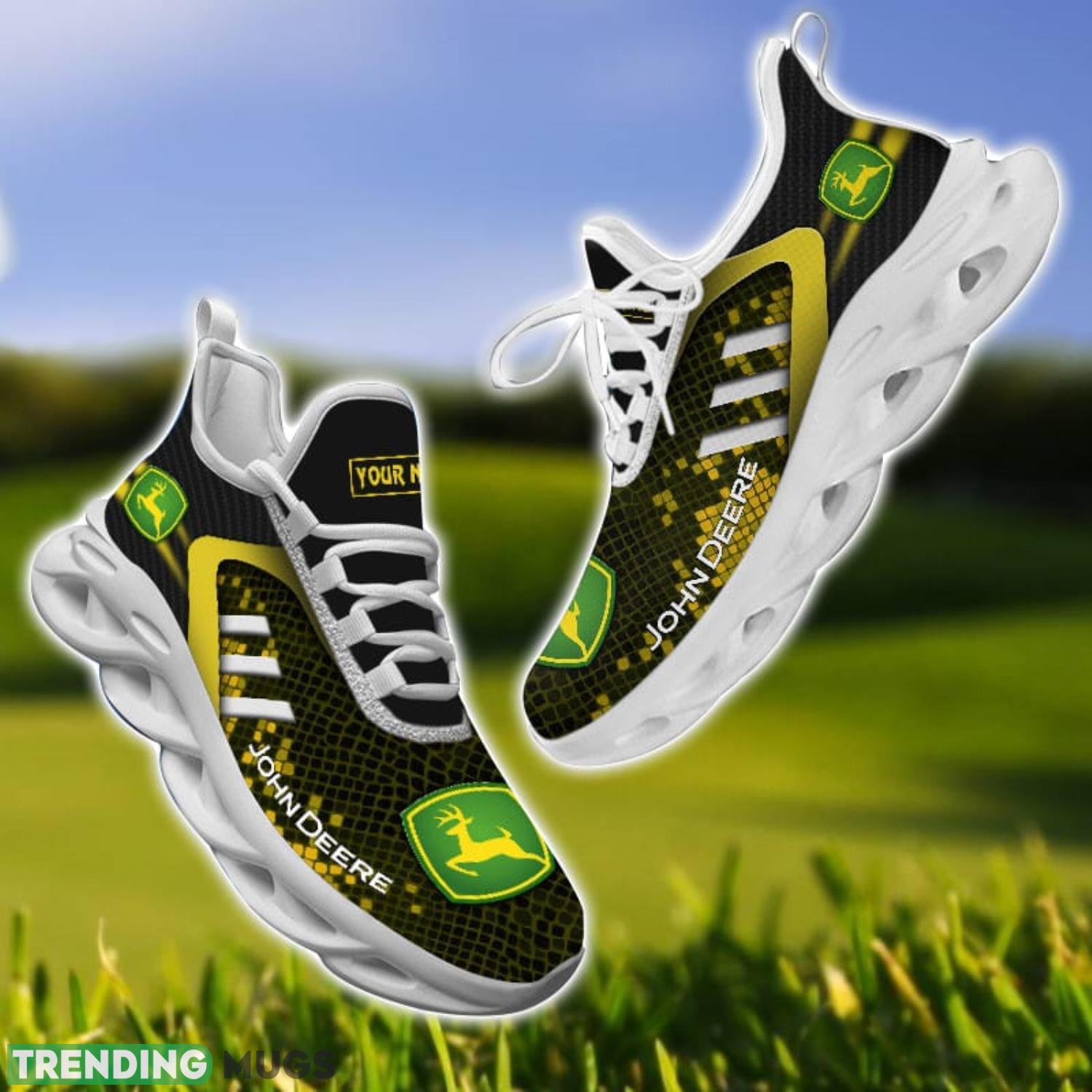 John Deere Yellow Striped Max Soul Shoes Personalized Name For Fans Product Photo 1 John Deere Yellow Striped Max Soul Shoes Personalized Name For Fans Product Photo 1