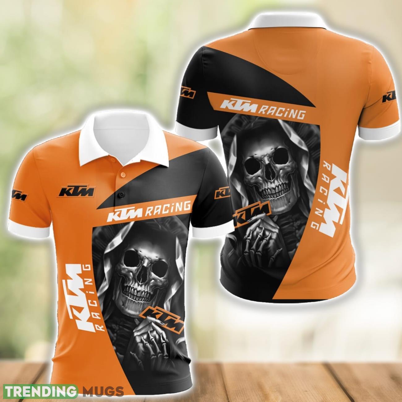 KTM Racing Logo and Skull 3D Polo Shirt Halloween Gift Product Photo 1 KTM Racing Logo and Skull 3D Polo Shirt Halloween Gift Product Photo 1