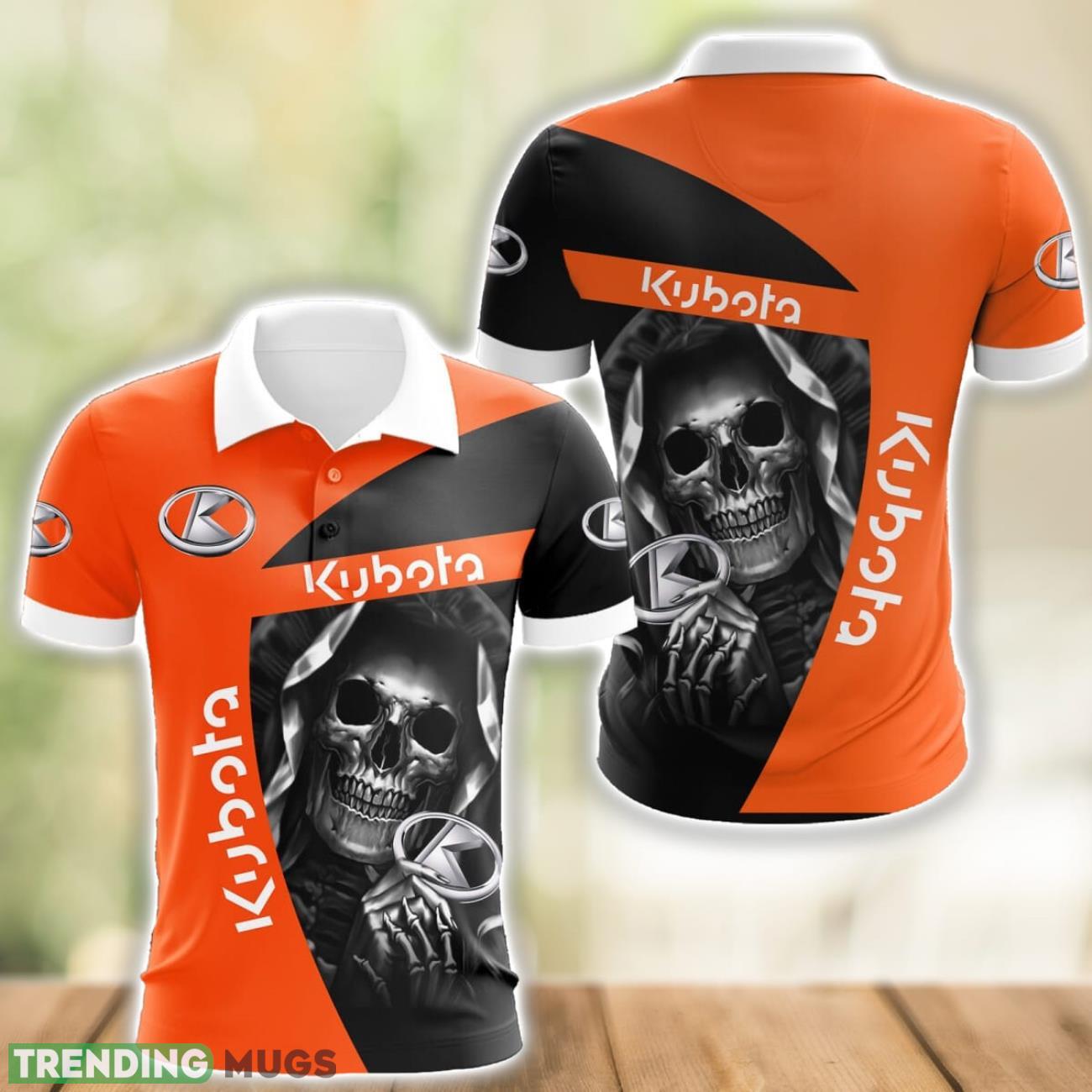 Kubota Logo and Skull 3D Polo Shirt Halloween Gift Product Photo 1 Kubota Logo and Skull 3D Polo Shirt Halloween Gift Product Photo 1