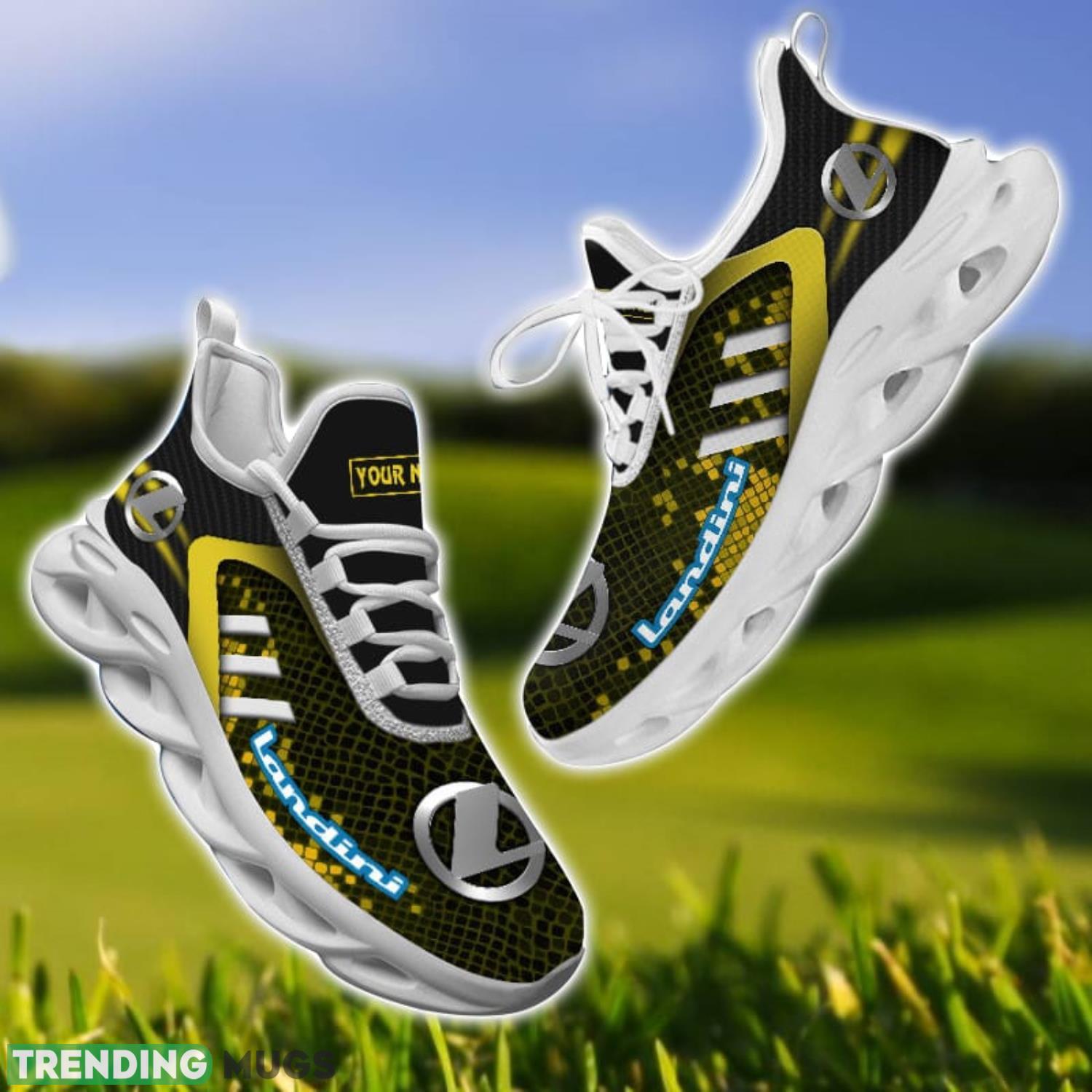 Landini Yellow Striped Max Soul Shoes Personalized Name For Fans Product Photo 1 Landini Yellow Striped Max Soul Shoes Personalized Name For Fans Product Photo 1