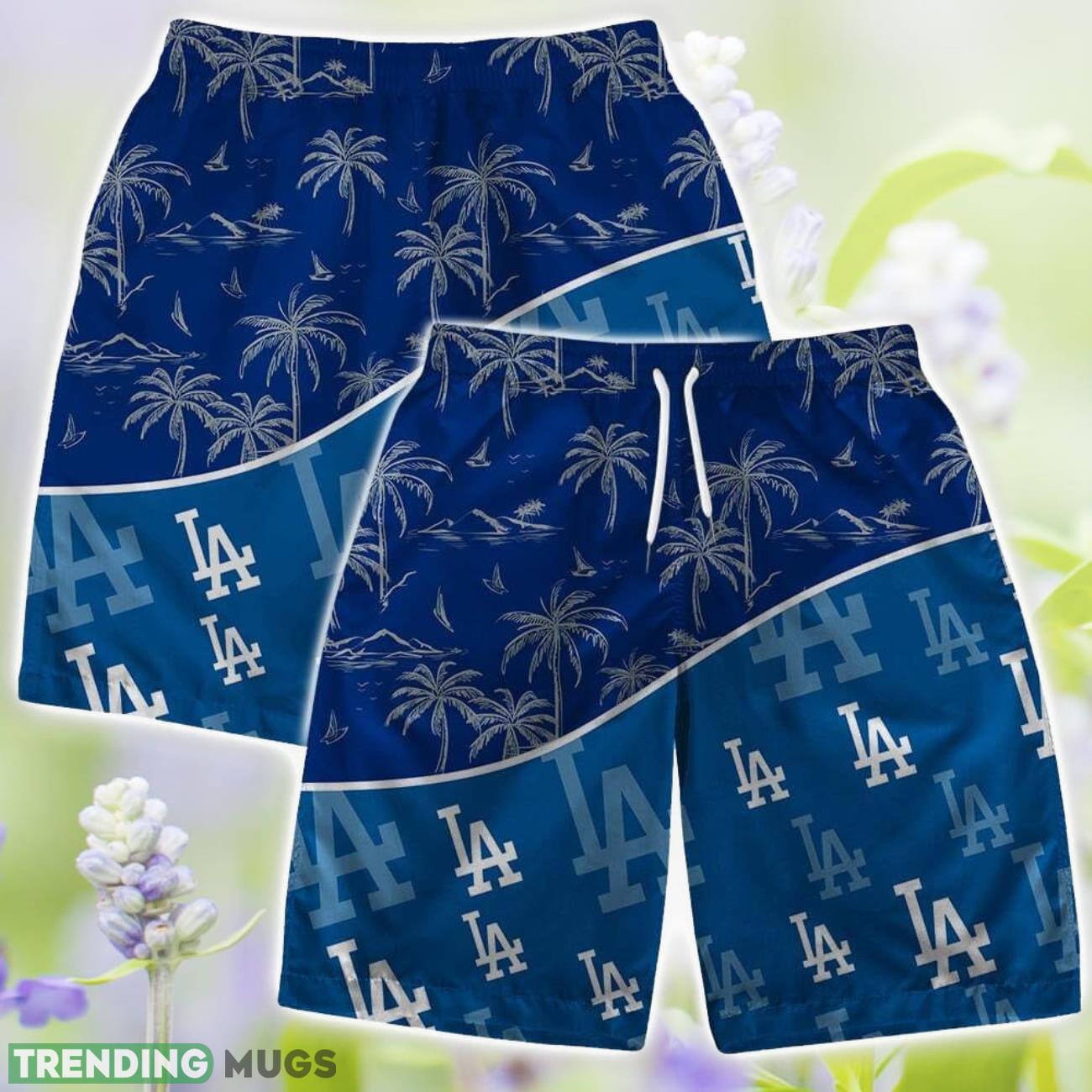 Los Angeles Dodgers MLB Team Logo Palm Leaf Pattern Hawaiian Shirt And Shorts Hawaiian & Short Los Angeles Dodgers MLB Team Logo Palm Leaf Pattern Hawaiian Shirt And Shorts Hawaiian & Short