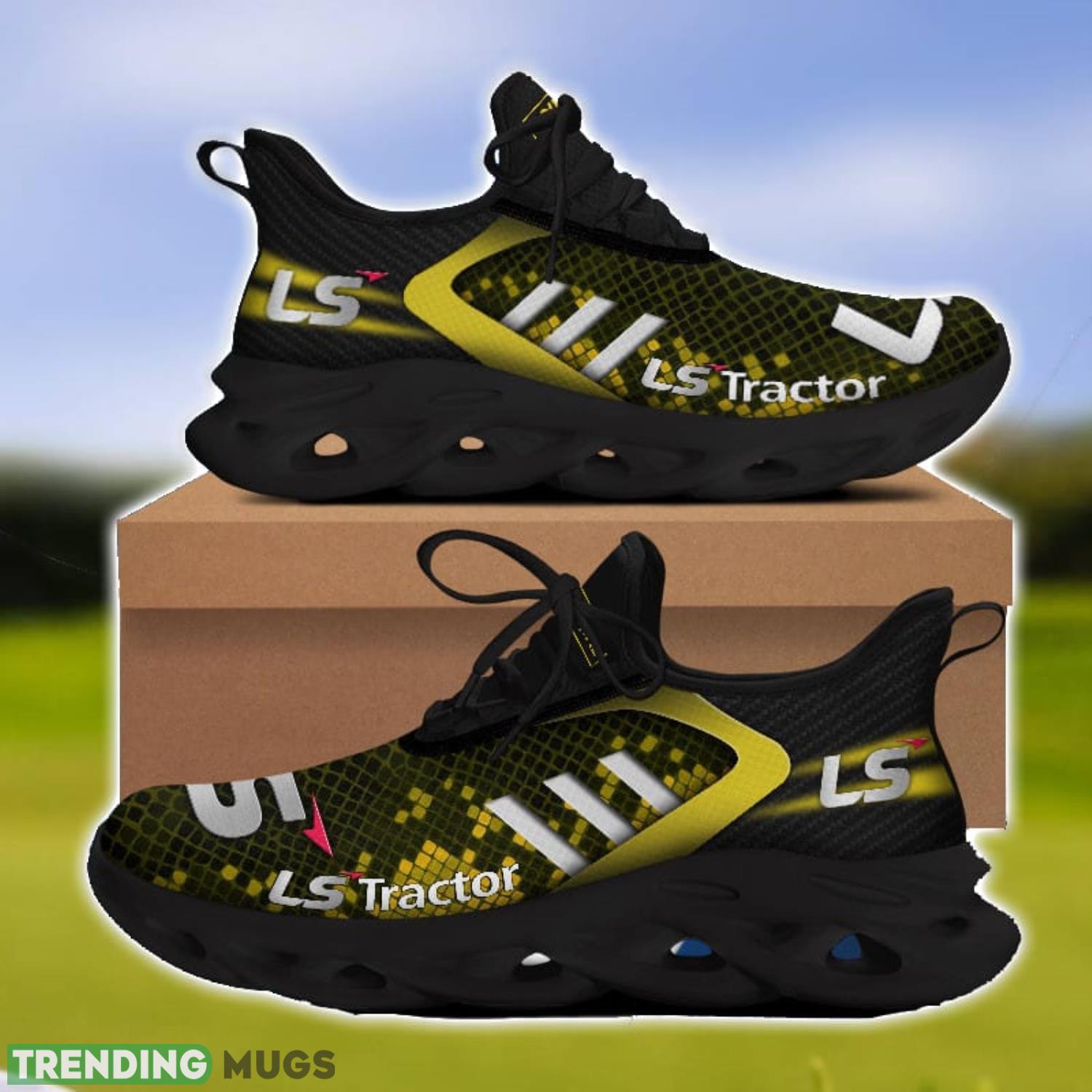 LS Tractor Yellow Striped Max Soul Shoes Personalized Name For Fans Max Soul LS Tractor Yellow Striped Max Soul Shoes Personalized Name For Fans Max Soul