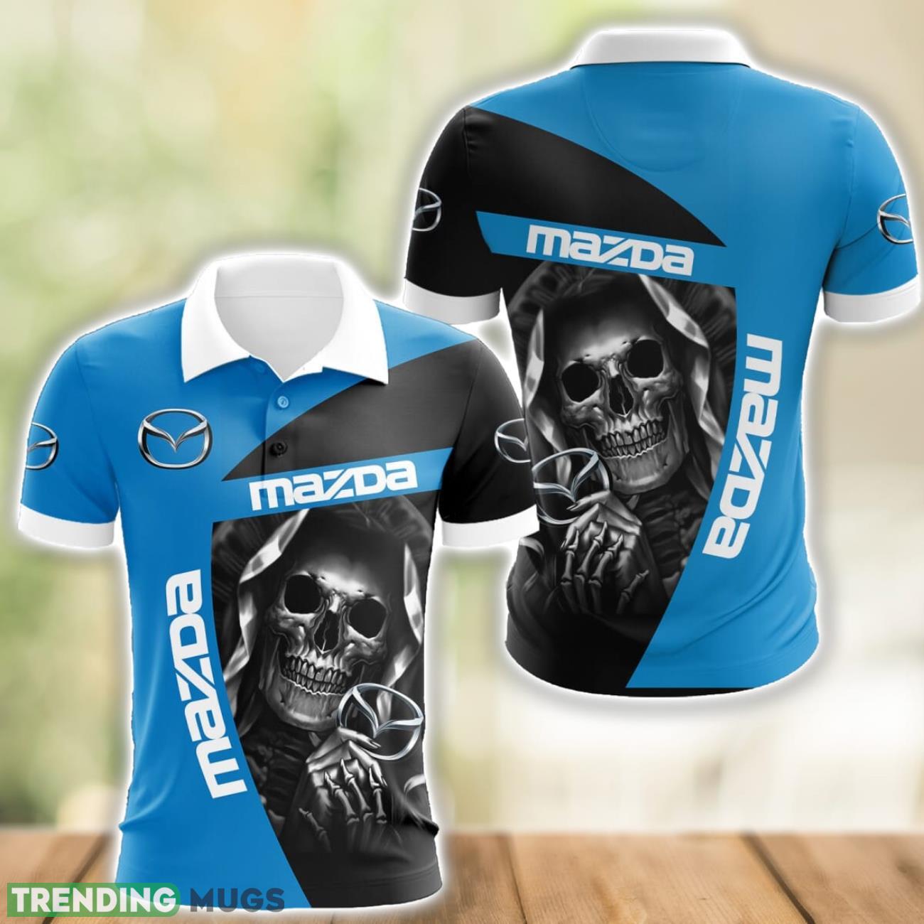 Mazda Logo and Skull 3D Polo Shirt Halloween Gift Product Photo 1 Mazda Logo and Skull 3D Polo Shirt Halloween Gift Product Photo 1