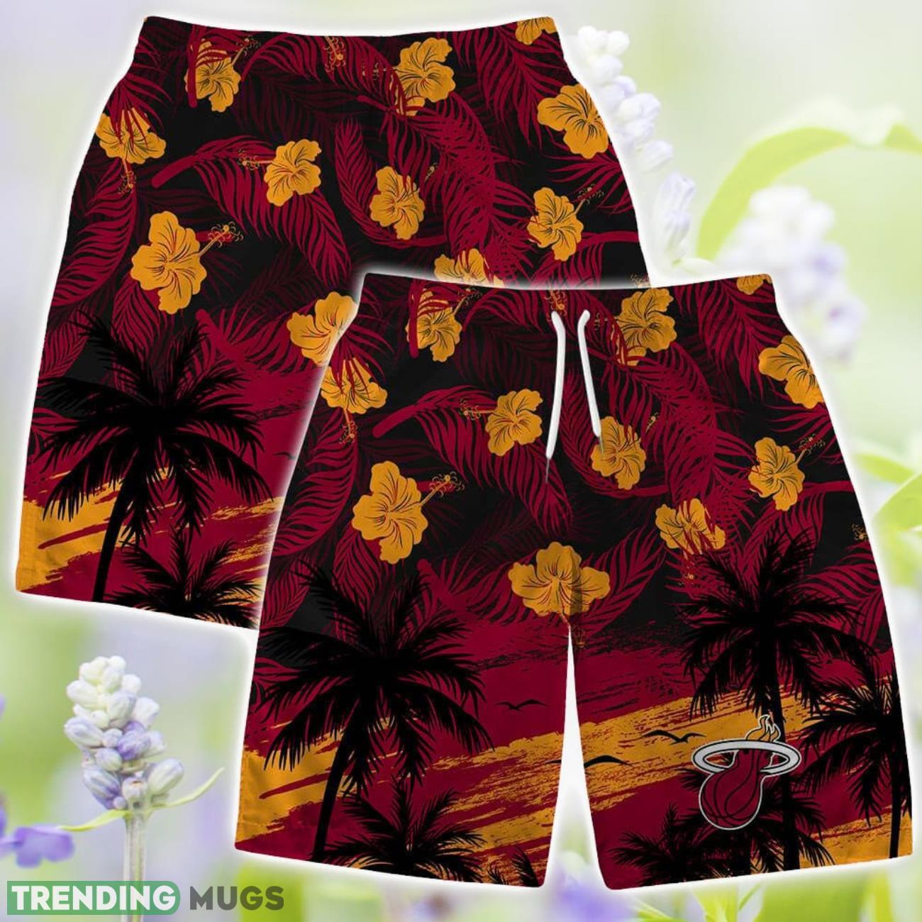 Miami Heat NBA Floral 3D Hawaiian Shirt And Shorts Hawaiian & Short Miami Heat NBA Floral 3D Hawaiian Shirt And Shorts Hawaiian & Short