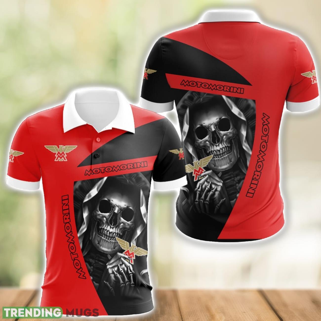 Moto Morini Logo and Skull 3D Polo Shirt Halloween Gift Product Photo 1