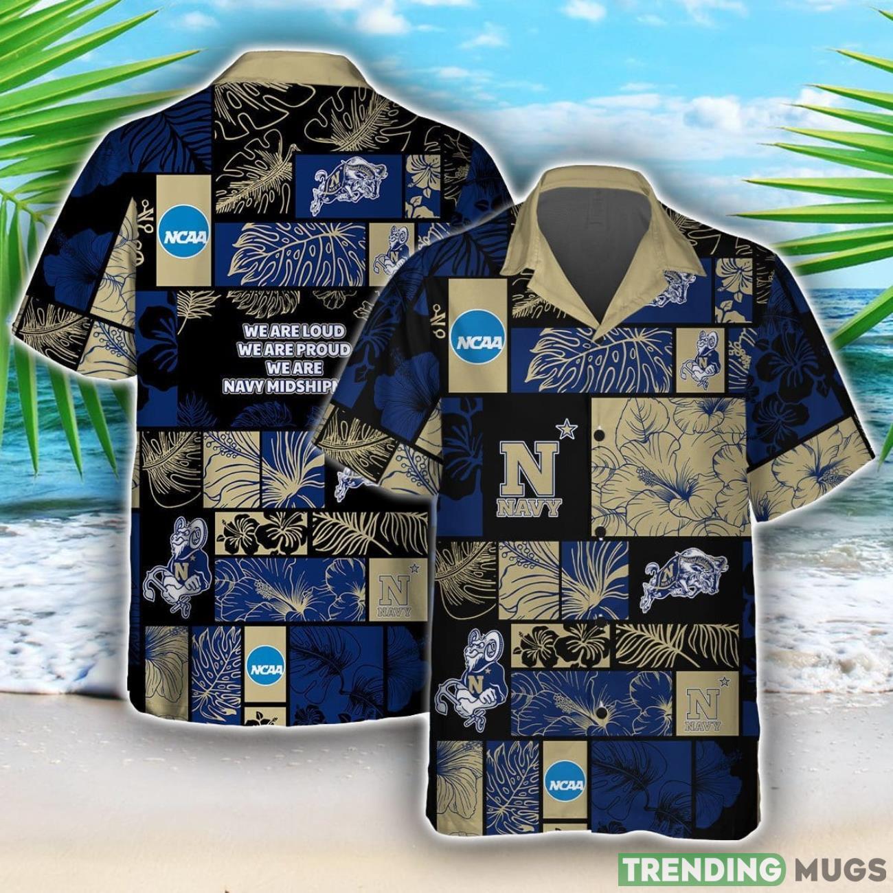 Navy Midshipmen Team Logo Pattern Hawaiian Shirt And Shorts Product Photo 1 Navy Midshipmen Team Logo Pattern Hawaiian Shirt And Shorts Product Photo 1