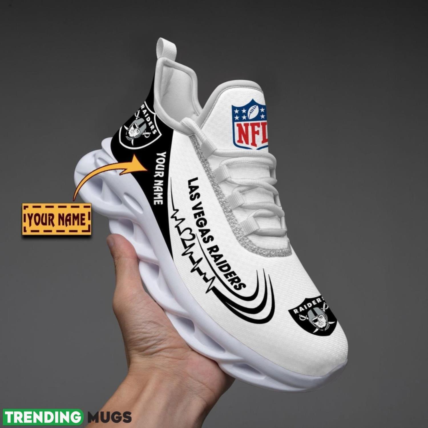 Oakland Raiders Lover Running Sneakers Sport Max Soul Shoes For Men Women Custom Name Product Photo 1