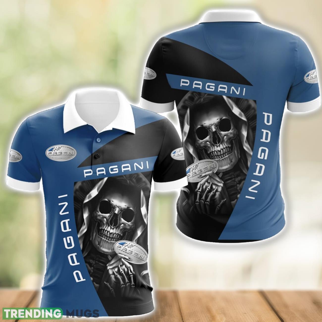 Pagani Logo and Skull 3D Polo Shirt Halloween Gift Product Photo 1 Pagani Logo and Skull 3D Polo Shirt Halloween Gift Product Photo 1