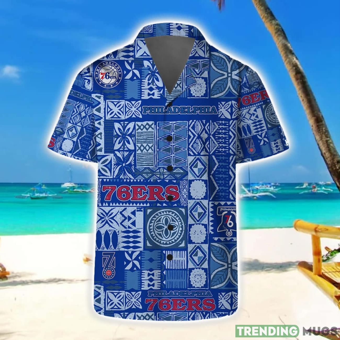 Philadelphia 76ers Hawaii Set Summer Pattern 3D Hawaiian Shirt And Shorts Product Photo 1 Philadelphia 76ers Hawaii Set Summer Pattern 3D Hawaiian Shirt And Shorts Product Photo 1