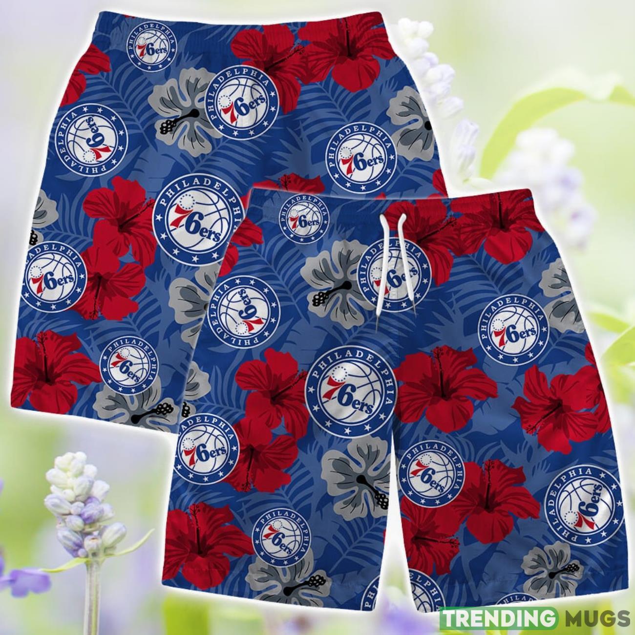 Philadelphia 76ers Team NBA Hawaii Set Hawaiian Shirt And Beach Short For Fans Hawaiian & Short Philadelphia 76ers Team NBA Hawaii Set Hawaiian Shirt And Beach Short For Fans Hawaiian & Short