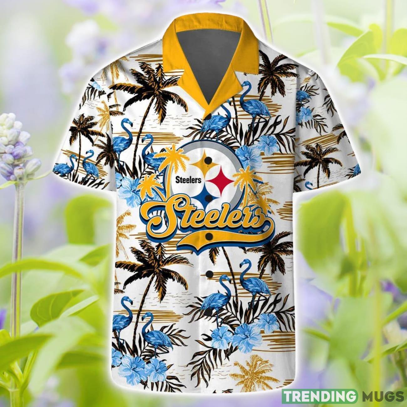 Pittsburgh Steelers Short Sleeve Shirt Pattern Flamingo Hibiscus Combo Hawaiian Shirt And Shorts Product Photo 1 Pittsburgh Steelers Short Sleeve Shirt Pattern Flamingo Hibiscus Combo Hawaiian Shirt And Shorts Product Photo 1