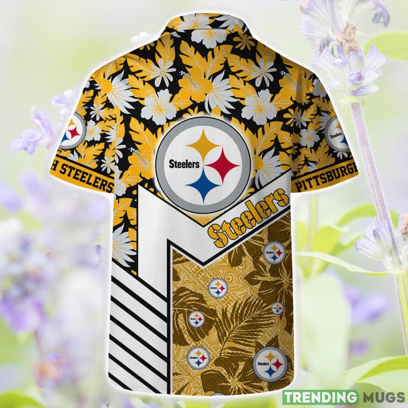 Pittsburgh Steelers Short Sleeve Shirt Pattern Hibiscus Flower Combo Hawaiian Shirt And Shorts Hawaiian & Short Pittsburgh Steelers Short Sleeve Shirt Pattern Hibiscus Flower Combo Hawaiian Shirt And Shorts Hawaiian & Short