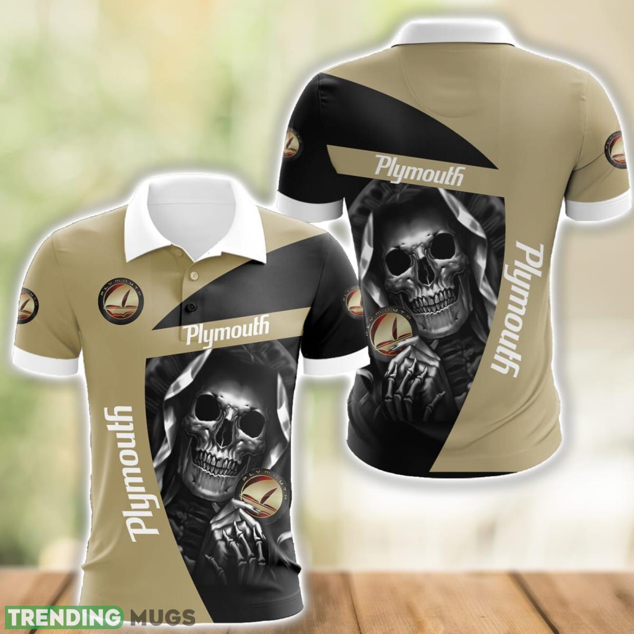 Plymouth Logo and Skull 3D Polo Shirt Halloween Gift Product Photo 1