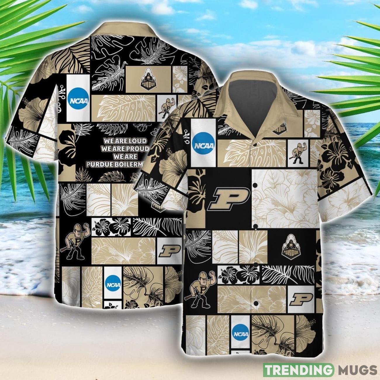 Purdue Boilermakers Team Logo Pattern Hawaiian Shirt And Shorts Product Photo 1 Purdue Boilermakers Team Logo Pattern Hawaiian Shirt And Shorts Product Photo 1