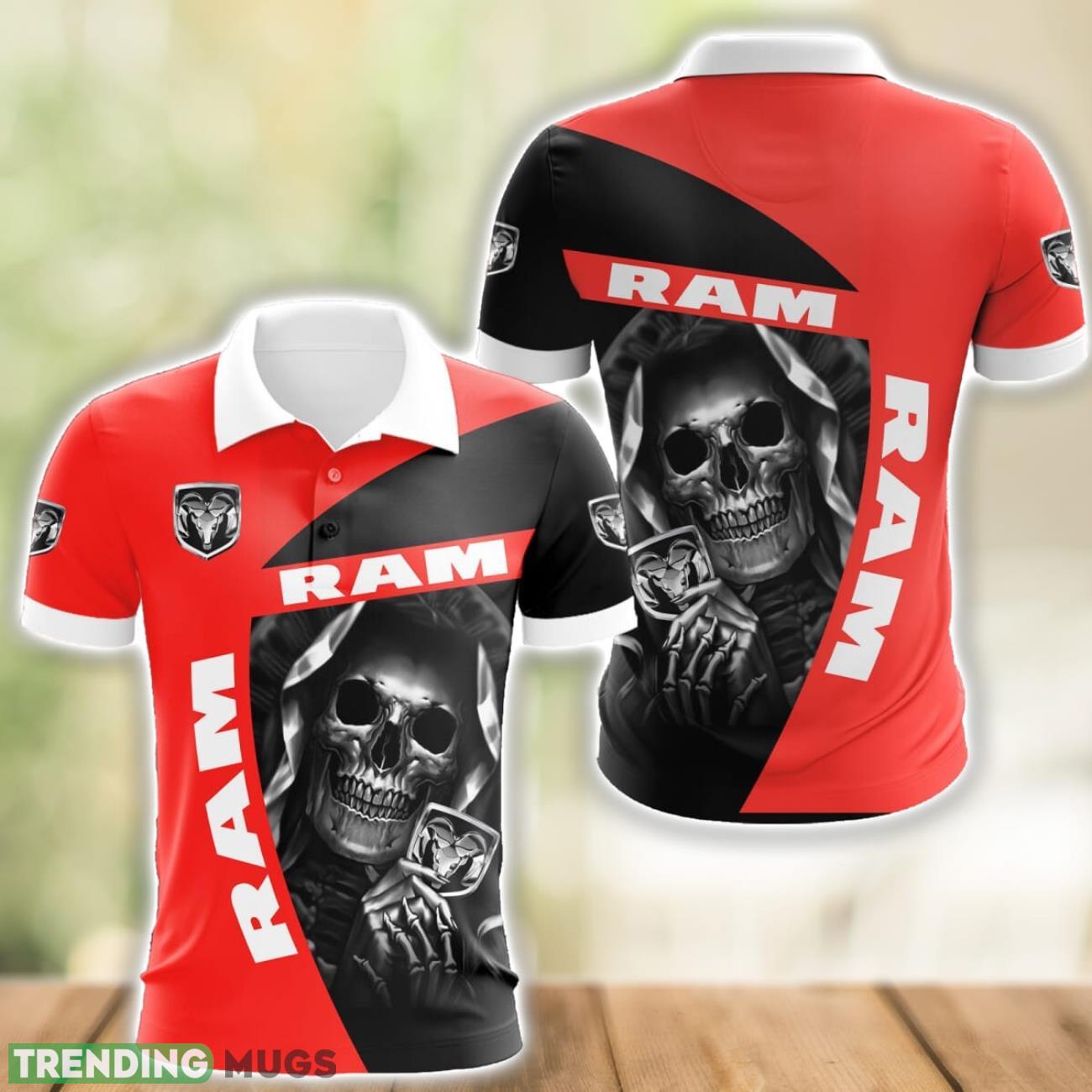 Ram Truck Logo and Skull 3D Polo Shirt Halloween Gift Product Photo 1 Ram Truck Logo and Skull 3D Polo Shirt Halloween Gift Product Photo 1