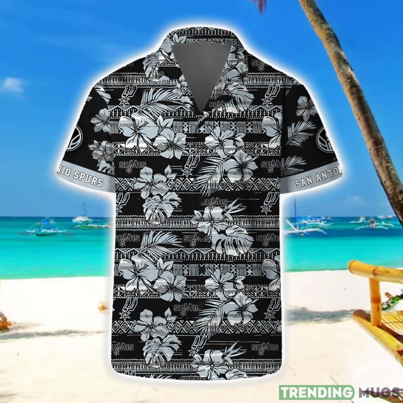 San Antonio Spurs Hawaii Set Pattern Vintage 3D Hawaiian Shirt And Shorts Product Photo 1 San Antonio Spurs Hawaii Set Pattern Vintage 3D Hawaiian Shirt And Shorts Product Photo 1