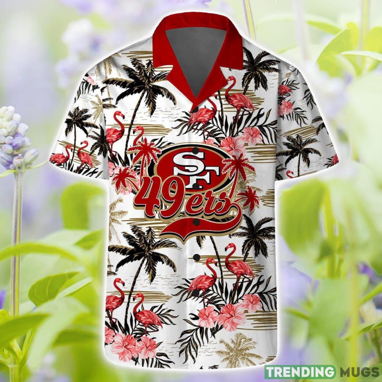 San Francisco 49ers Short Sleeve Shirt Pattern Flamingo Hibiscus Combo Hawaiian Shirt And Shorts Product Photo 1 San Francisco 49ers Short Sleeve Shirt Pattern Flamingo Hibiscus Combo Hawaiian Shirt And Shorts Product Photo 1
