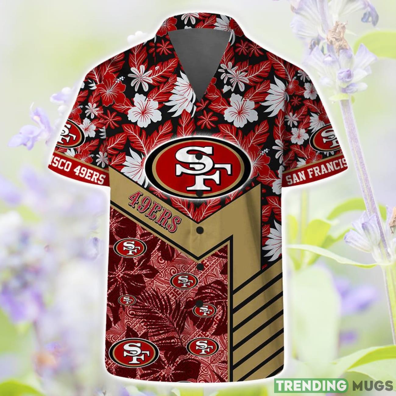 San Francisco 49ers Short Sleeve Shirt Pattern Hibiscus Flower Combo Hawaiian Shirt And Shorts Product Photo 1 San Francisco 49ers Short Sleeve Shirt Pattern Hibiscus Flower Combo Hawaiian Shirt And Shorts Product Photo 1