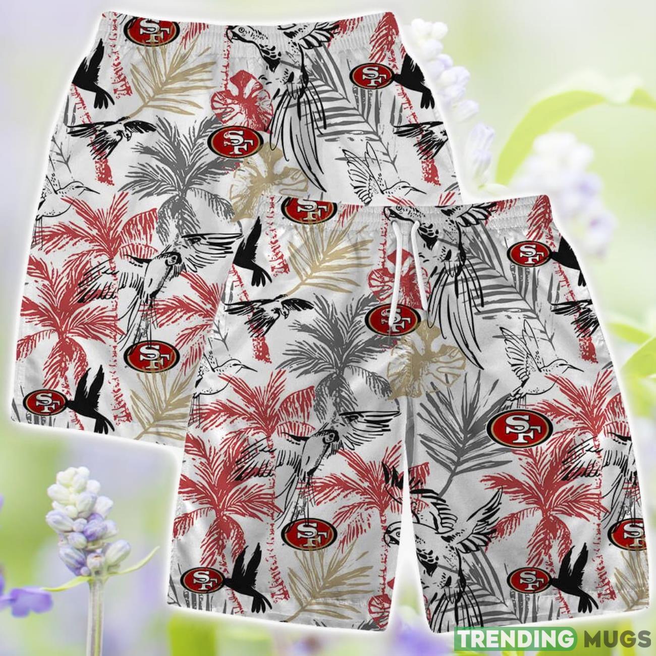 San Francisco 49ers Short Sleeve Shirt Pattern Parrot Beach Combo Hawaiian Shirt And Shorts Hawaiian & Short San Francisco 49ers Short Sleeve Shirt Pattern Parrot Beach Combo Hawaiian Shirt And Shorts Hawaiian & Short