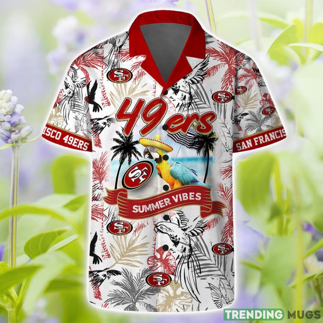 San Francisco 49ers Short Sleeve Shirt Pattern Parrot Beach Combo Hawaiian Shirt And Shorts Product Photo 1 San Francisco 49ers Short Sleeve Shirt Pattern Parrot Beach Combo Hawaiian Shirt And Shorts Product Photo 1