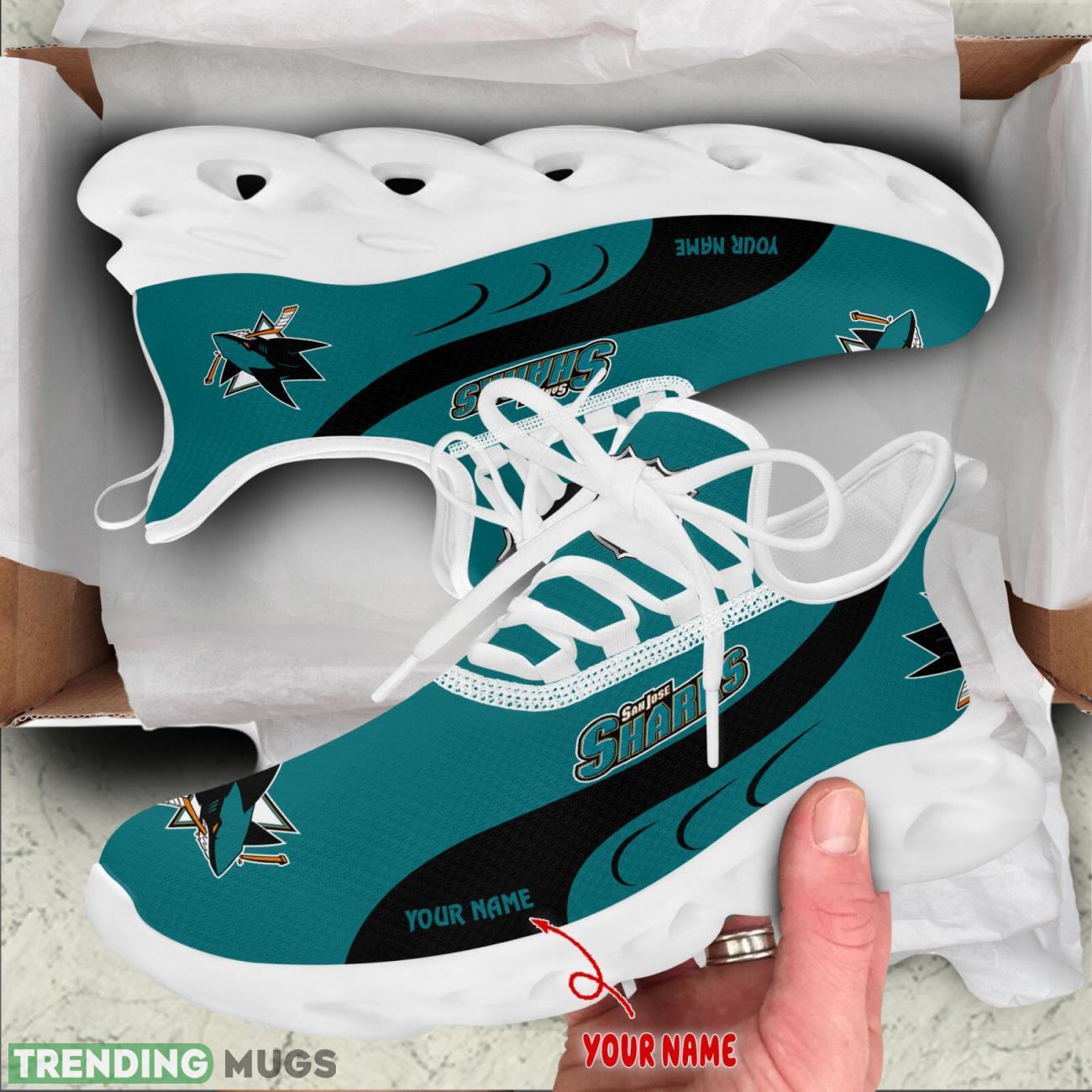 San Jose Sharks Max Soul Shoes Custom Name Personalized Sneakers Running Gift Max Soul San Jose Sharks Max Soul Shoes Custom Name Personalized Sneakers Running Gift Max Soul