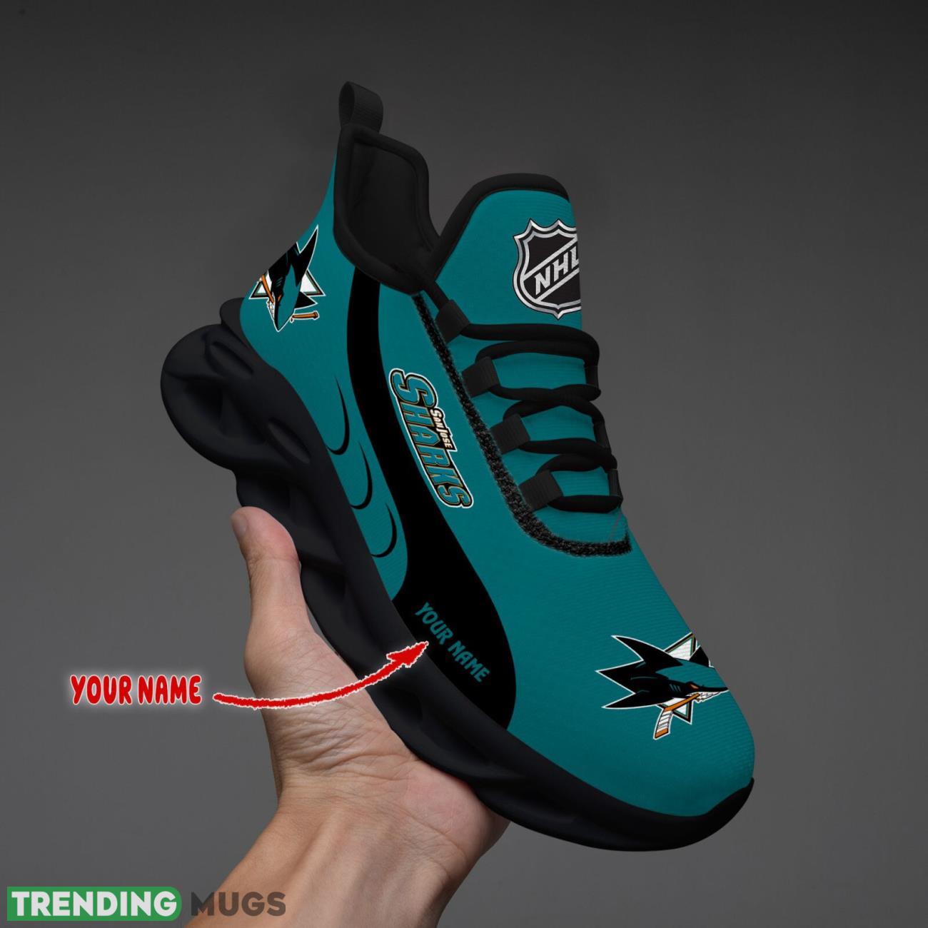 San Jose Sharks Max Soul Shoes Custom Name Personalized Sneakers Running Gift Max Soul San Jose Sharks Max Soul Shoes Custom Name Personalized Sneakers Running Gift Max Soul
