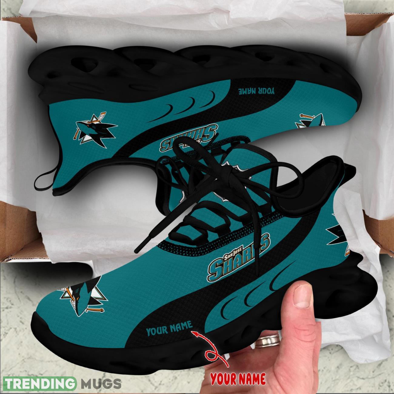 San Jose Sharks Max Soul Shoes Custom Name Personalized Sneakers Running Gift Max Soul San Jose Sharks Max Soul Shoes Custom Name Personalized Sneakers Running Gift Max Soul