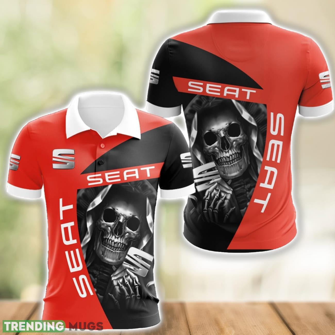 Seat Logo and Skull 3D Polo Shirt Halloween Gift Product Photo 1 Seat Logo and Skull 3D Polo Shirt Halloween Gift Product Photo 1
