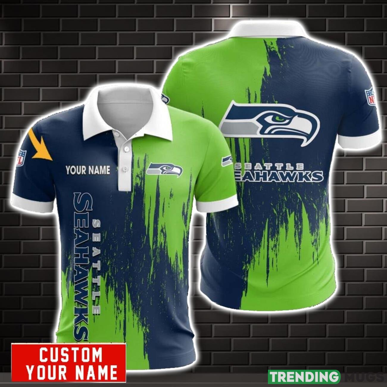 Seattle Seahawks Personalized Name 3D Polo Shirt Men Gift Sport Polo Shirt Product Photo 1 Seattle Seahawks Personalized Name 3D Polo Shirt Men Gift Sport Polo Shirt Product Photo 1