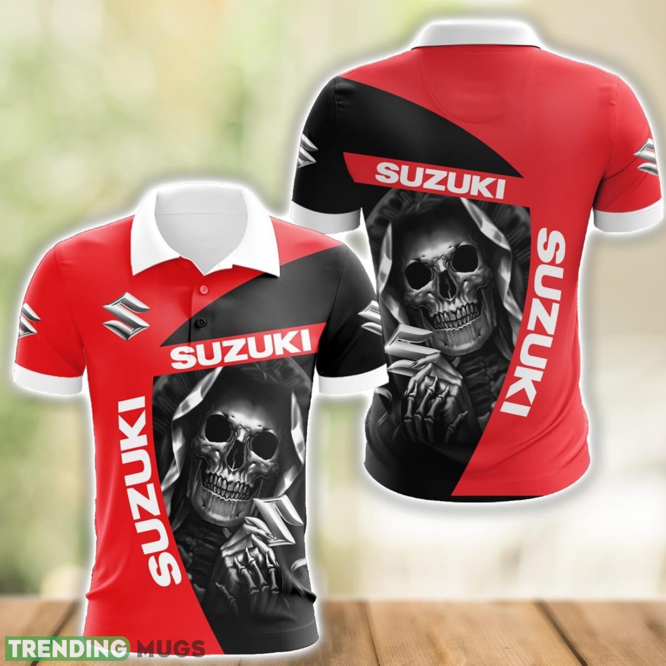 Suzuki Logo and Skull 3D Polo Shirt Halloween Gift Product Photo 1