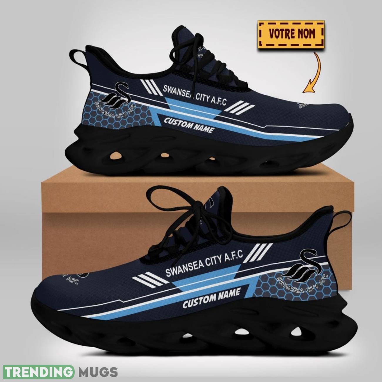 Swansea City A.F.C Max Soul Shoes Custom Name For Fans Sneakers Trending Gift Running Product Photo 1