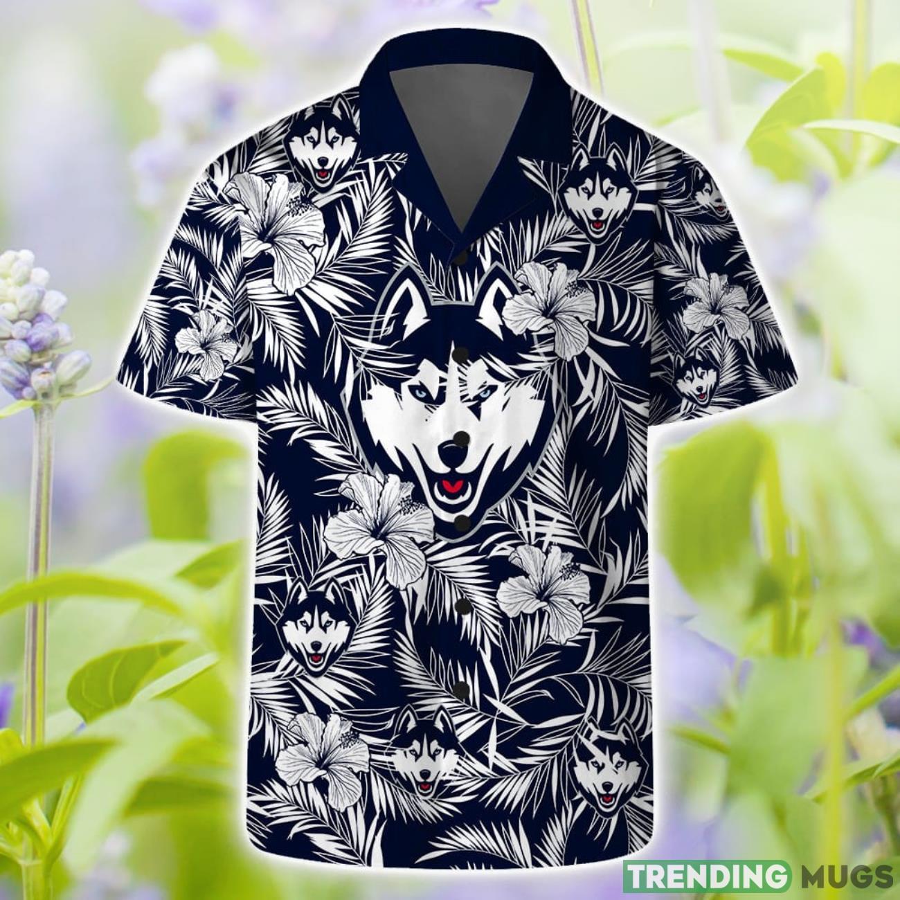UConn Huskies NCAA Short Sleeve Shirt Beach Pattern Combo Hawaiian Shirt And Shorts Product Photo 1 UConn Huskies NCAA Short Sleeve Shirt Beach Pattern Combo Hawaiian Shirt And Shorts Product Photo 1