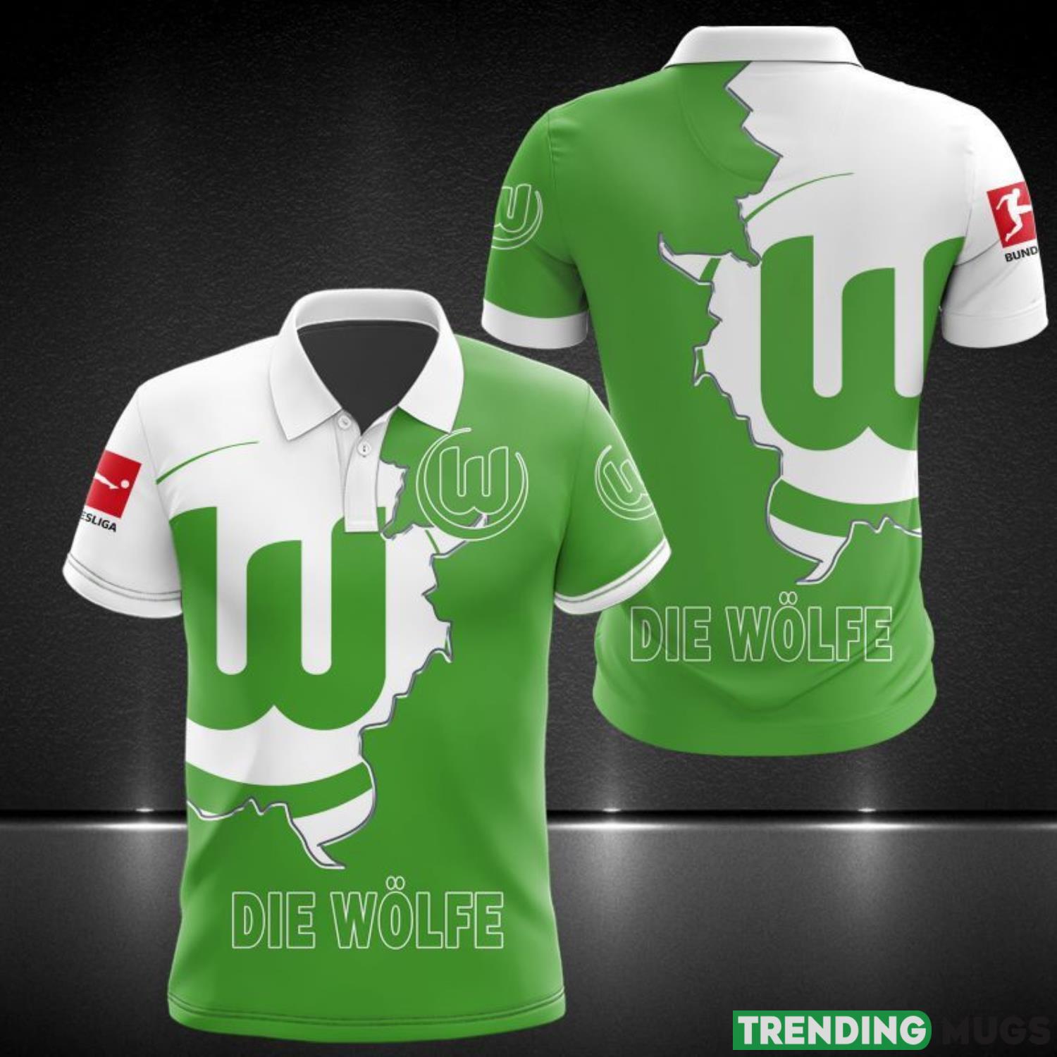 VfL Wolfsburg All Over printed Green White 3D Polo Shirt Limited Design For Fans Product Photo 1 VfL Wolfsburg All Over printed Green White 3D Polo Shirt Limited Design For Fans Product Photo 1