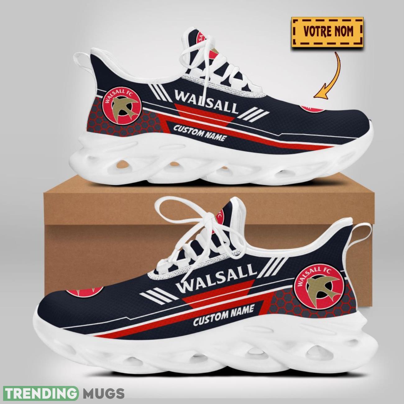 Walsall FC Sneakers Logo Printed Max Soul Shoes For Men And Women Max Soul Walsall FC Sneakers Logo Printed Max Soul Shoes For Men And Women Max Soul