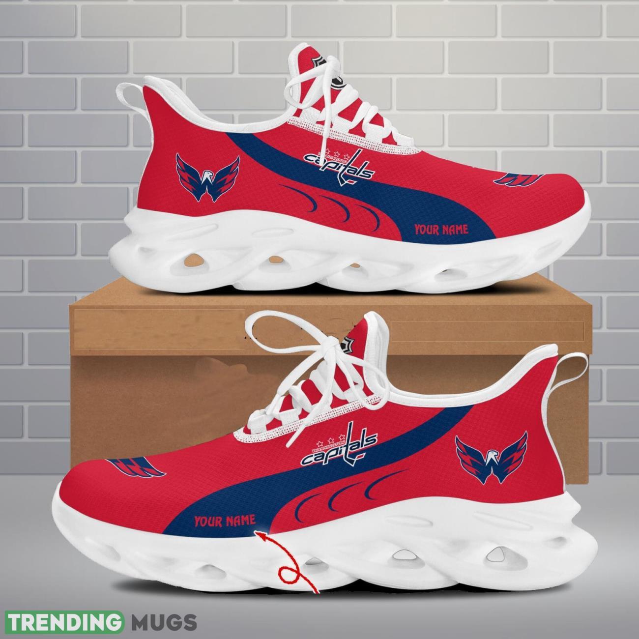 Washington Capitals Max Soul Shoes Custom Name Personalized Sneakers Running Gift Max Soul Washington Capitals Max Soul Shoes Custom Name Personalized Sneakers Running Gift Max Soul