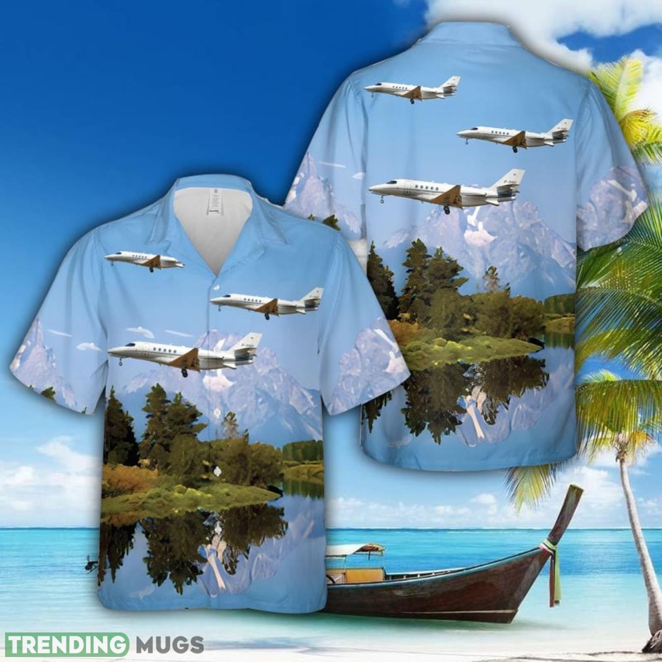 Cessna 680A Citation Latitude Holiday Hawaiian Shirt Product Photo 1